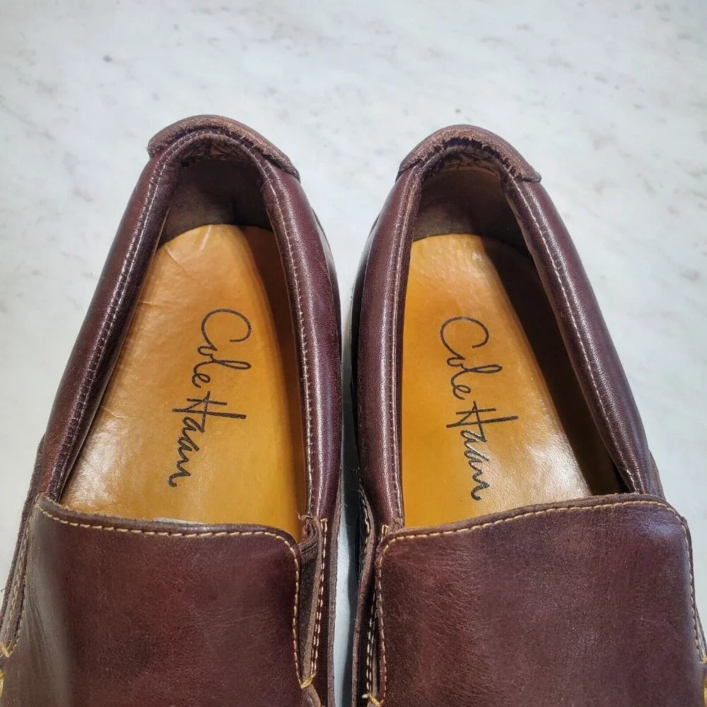 Cole Haan Men French Roast Tucker Venetian Leather Loafers Shoes C04059 8 M US